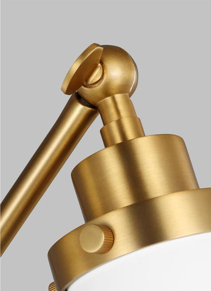 Visual Comfort Studio Chapman & Myers Wellfleet Cone Desk Lamp in Matte White and Burnished Brass CT1091MWTBBS1