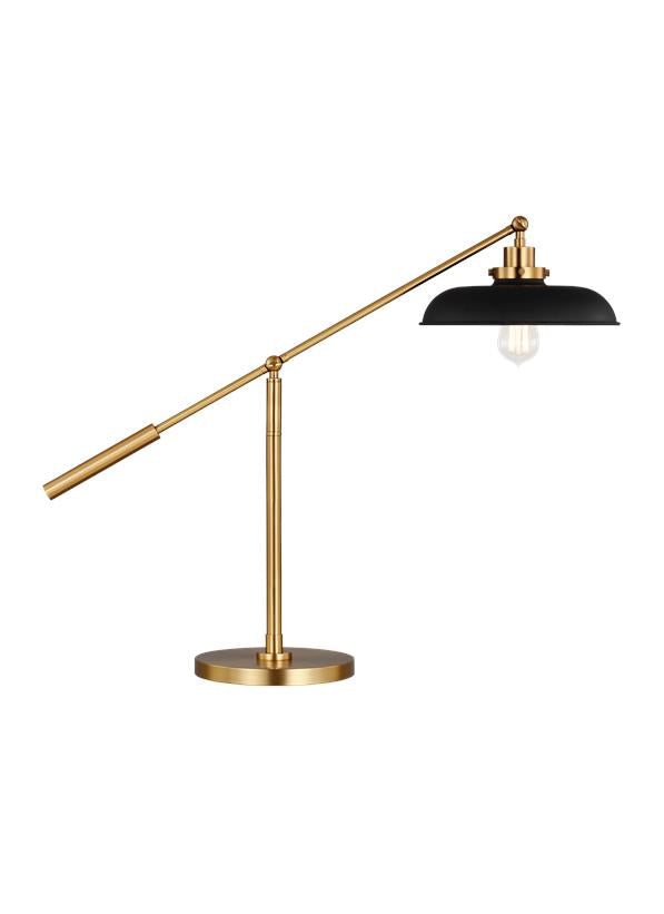 Visual Comfort Studio Chapman & Myers Wellfleet Wide Desk Lamp in Midnight Black and Burnished Brass CT1111MBKBBS1