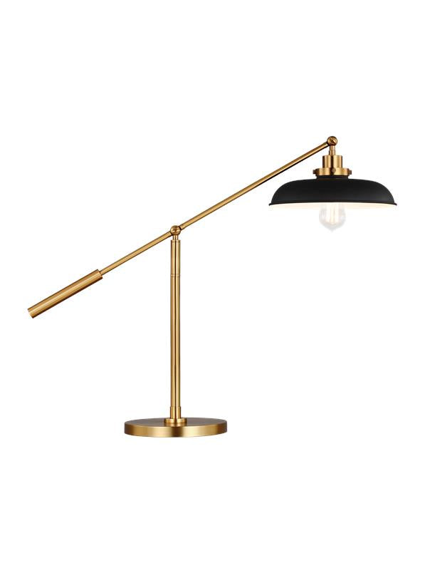 Visual Comfort Studio Chapman & Myers Wellfleet Wide Desk Lamp in Midnight Black and Burnished Brass CT1111MBKBBS1