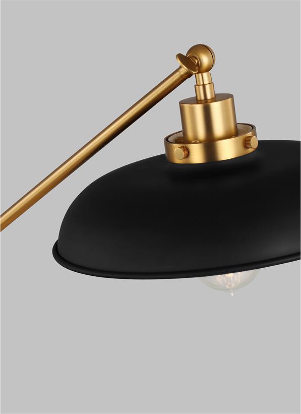 Visual Comfort Studio Chapman & Myers Wellfleet Wide Desk Lamp in Midnight Black and Burnished Brass CT1111MBKBBS1