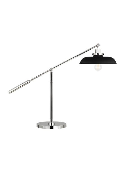 Visual Comfort Studio Chapman & Myers Wellfleet Wide Desk Lamp in Midnight Black and Polished Nickel CT1111MBKPN1