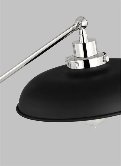 Visual Comfort Studio Chapman & Myers Wellfleet Wide Desk Lamp in Midnight Black and Polished Nickel CT1111MBKPN1