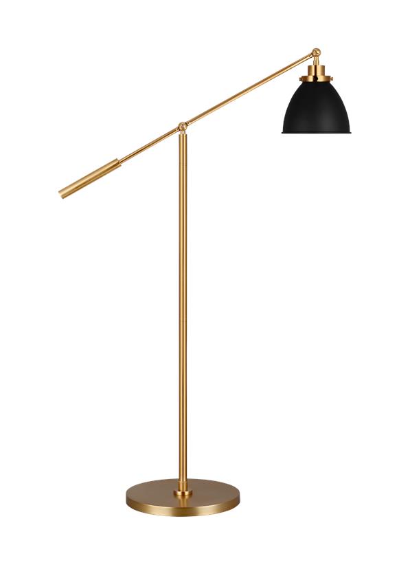 Visual Comfort Studio Chapman & Myers Wellfleet Dome Floor Lamp in Midnight Black and Burnished Brass CT1131MBKBBS1