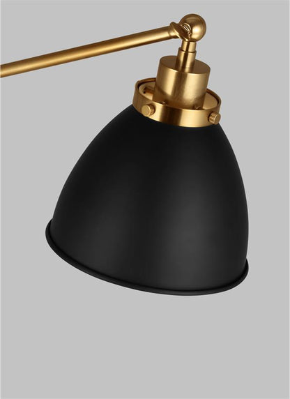 Visual Comfort Studio Chapman & Myers Wellfleet Dome Floor Lamp in Midnight Black and Burnished Brass CT1131MBKBBS1