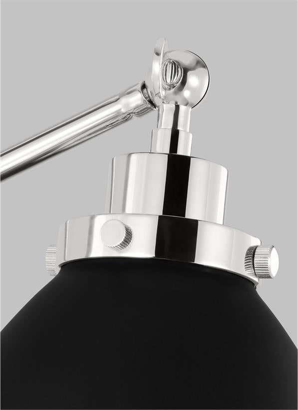 Visual Comfort Studio Chapman & Myers Wellfleet Dome Floor Lamp in Midnight Black and Polished Nickel CT1131MBKPN1