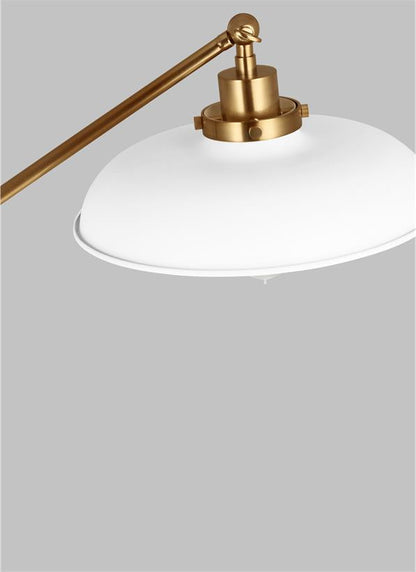 Visual Comfort Studio Chapman & Myers Wellfleet Wide Floor Lamp in Matte White and Burnished Brass CT1141MWTBBS1