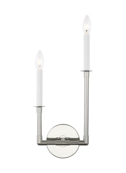 Visual Comfort Studio Chapman & Myers Bayview Double Right Sconce in Polished Nickel CW1112PN