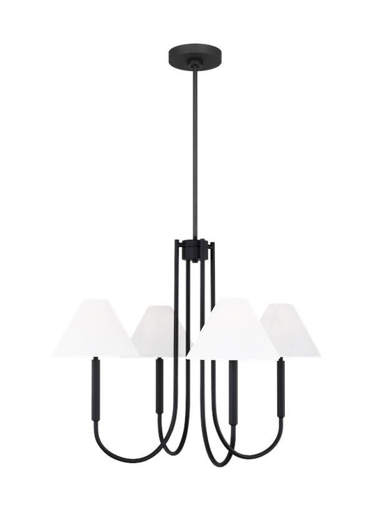 Visual Comfort Studio Drew & Jonathan Porteau Medium Chandelier in Midnight Black DJC1024MBK