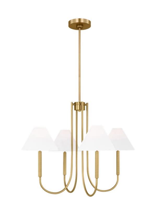 Visual Comfort Studio Drew & Jonathan Porteau Medium Chandelier in Satin Brass DJC1024SB