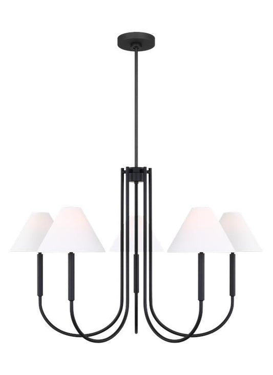 Visual Comfort Studio Drew & Jonathan Porteau Large Chandelier in Midnight Black DJC1035MBK