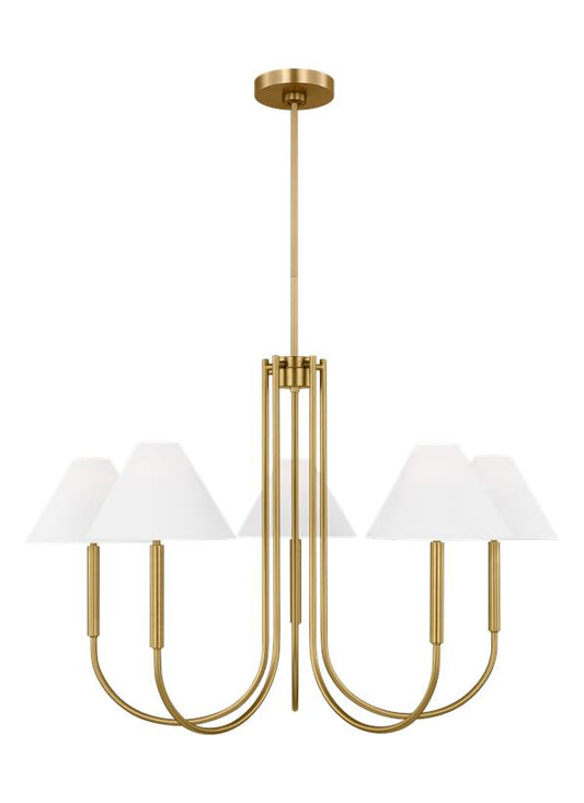 Visual Comfort Studio Drew & Jonathan Porteau Large Chandelier in Satin Brass DJC1035SB