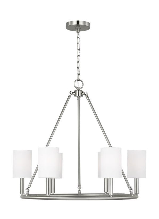 Visual Comfort Studio Drew & Jonathan Egmont Large Chandelier in Brushed Steel DJC1086BS