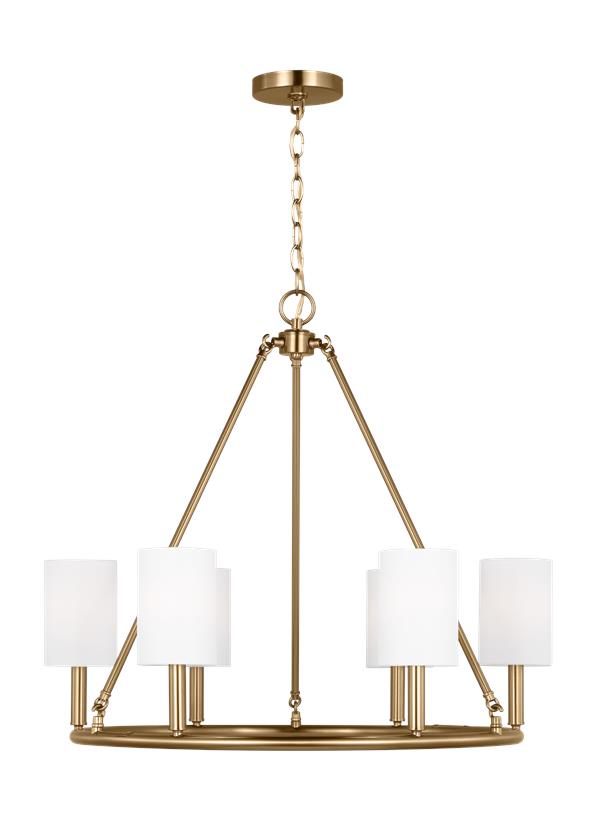 Visual Comfort Studio Drew & Jonathan Egmont Large Chandelier in Satin Brass DJC1086SB