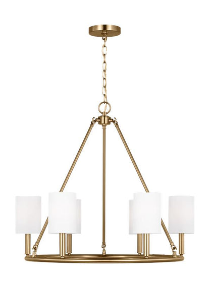 Visual Comfort Studio Drew & Jonathan Egmont Large Chandelier in Satin Brass DJC1086SB