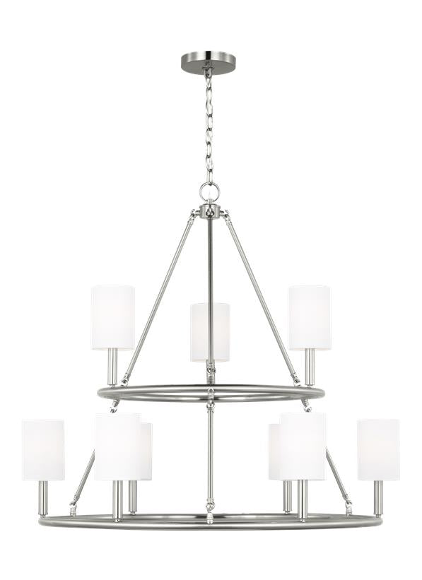 Visual Comfort Studio Drew & Jonathan Egmont Extra Large Chandelier in Brushed Steel DJC1099BS