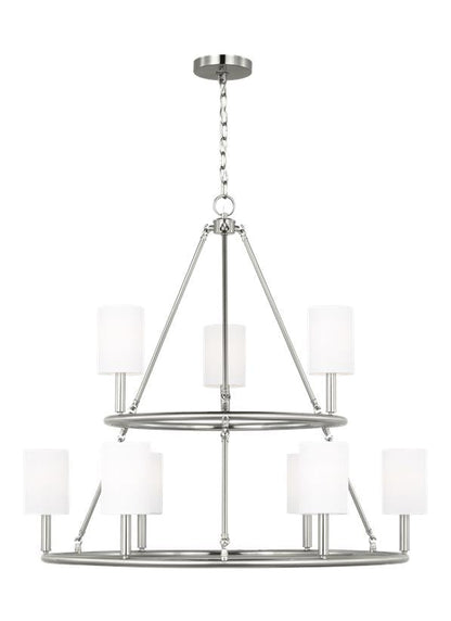 Visual Comfort Studio Drew & Jonathan Egmont Extra Large Chandelier in Brushed Steel DJC1099BS