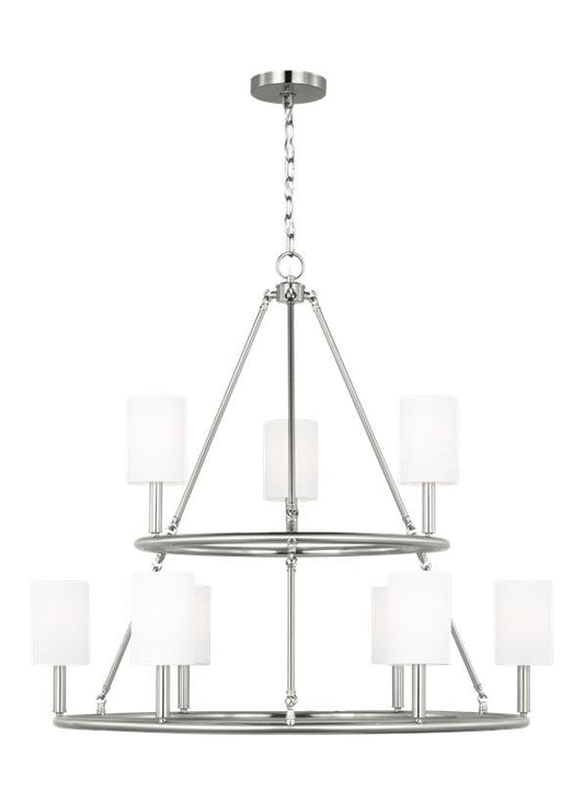 Visual Comfort Studio Drew & Jonathan Egmont Extra Large Chandelier in Brushed Steel DJC1099BS