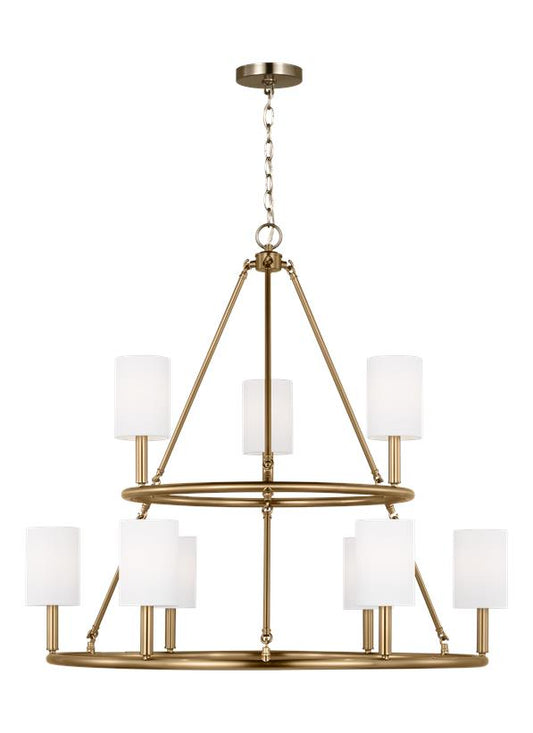 Visual Comfort Studio Drew & Jonathan Egmont Extra Large Chandelier in Satin Brass DJC1099SB