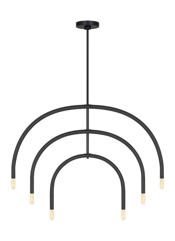 Visual Comfort Studio Drew & Jonathan Hadden Large Chandelier in Midnight Black DJC1126MBK