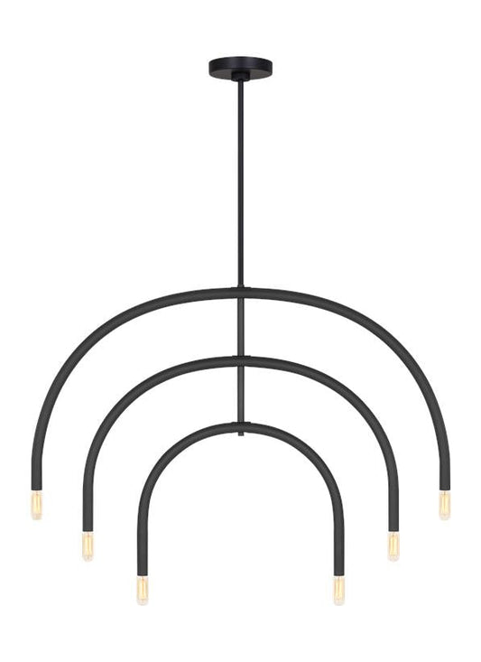 Visual Comfort Studio Drew & Jonathan Hadden Large Chandelier in Midnight Black DJC1126MBK