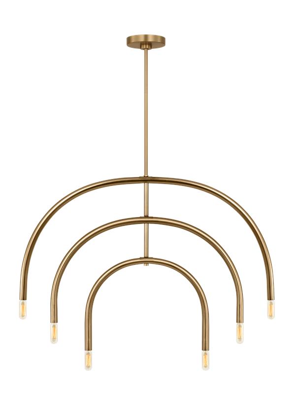 Visual Comfort Studio Drew & Jonathan Hadden Large Chandelier in Satin Brass DJC1126SB