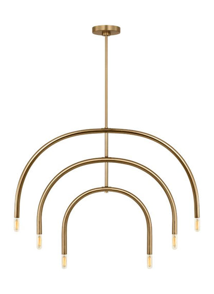 Visual Comfort Studio Drew & Jonathan Hadden Large Chandelier in Satin Brass DJC1126SB