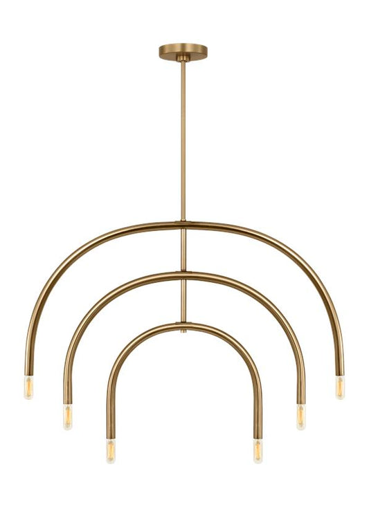 Visual Comfort Studio Drew & Jonathan Hadden Large Chandelier in Satin Brass DJC1126SB