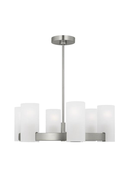 Visual Comfort Studio Drew & Jonathan Scott Rhode Medium Chandelier in Brushed Steel DJC1156BS