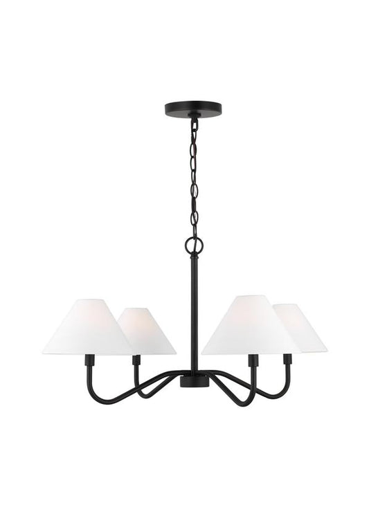 Visual Comfort Studio Drew & Jonathan Scott Eldon Medium Chandelier in Midnight Black DJC1194MBK