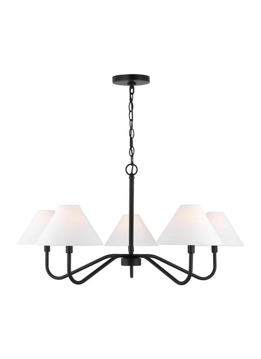 Visual Comfort Studio Drew & Jonathan Scott Eldon Large Chandelier in Midnight Black DJC1205MBK