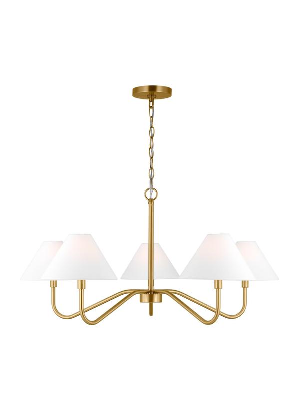 Visual Comfort Studio Drew & Jonathan Scott Eldon Large Chandelier in Satin Brass DJC1205SB