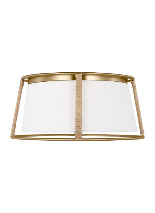 Visual Comfort Studio Drew & Jonathan Cortes Medium Ceiling Flush Mount in Satin Brass DJF1002SB