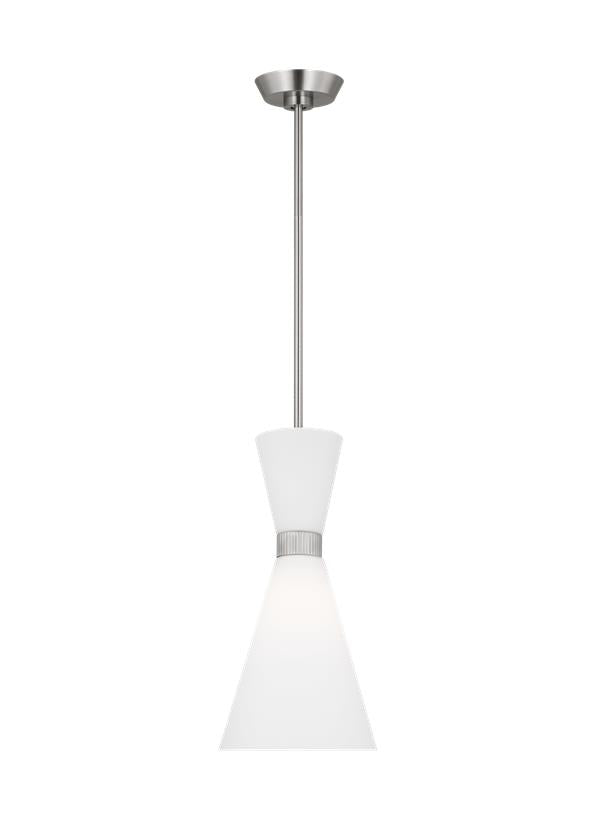 Visual Comfort Studio Drew & Jonathan Belcarra Small Pendant in Brushed Steel DJP1101BS