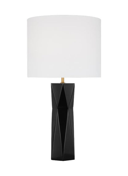 Visual Comfort Studio Drew & Jonathan Fernwood Medium Table Lamp in Gloss Black DJT1061GBK1