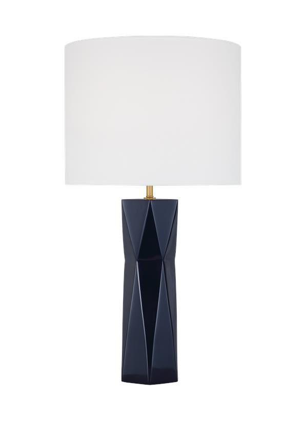 Visual Comfort Studio Drew & Jonathan Fernwood Medium Table Lamp in Gloss Navy DJT1061GNV1