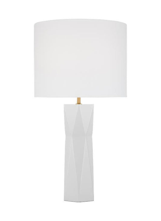 Visual Comfort Studio Drew & Jonathan Fernwood Medium Table Lamp in Gloss White DJT1061GW1