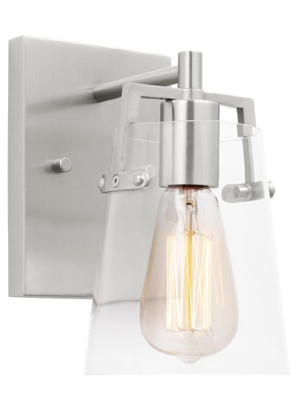 Visual Comfort Studio Drew & Jonathan Crofton Small Sconce in Brushed Steel DJV1031BS