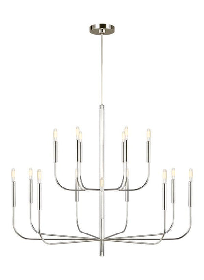 Visual Comfort Studio Ellen DeGeneres Brianna Large Two-Tier Chandelier in Polished Nickel EC10015PN