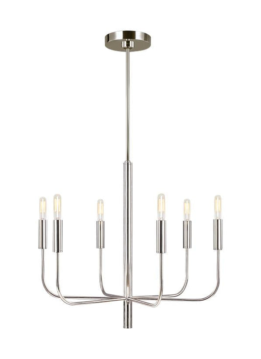 Visual Comfort Studio Ellen DeGeneres Brianna Small Chandelier in Polished Nickel EC1006PN