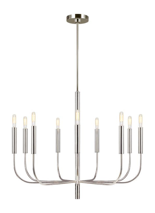 Visual Comfort Studio Ellen DeGeneres Brianna Medium Chandelier in Polished Nickel EC1009PN