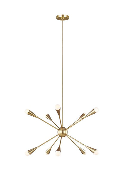 Visual Comfort Studio Ellen DeGeneres Jax Medium Chandelier in Burnished Brass EC10310BBS