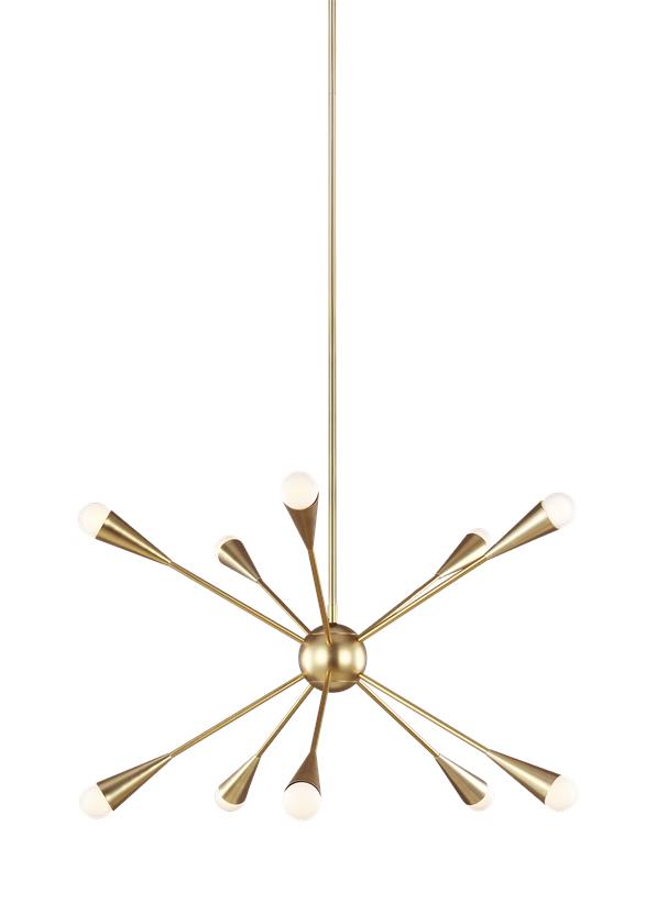 Visual Comfort Studio Ellen DeGeneres Jax Medium Chandelier in Burnished Brass EC10310BBS