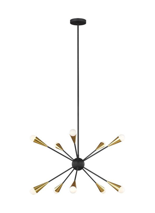 Visual Comfort Studio Ellen DeGeneres Jax Medium Chandelier in Midnight Black EC10310MBK