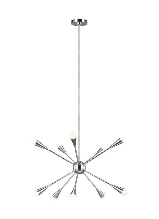 Visual Comfort Studio Ellen DeGeneres Jax Medium Chandelier in Polished Nickel EC10310PN