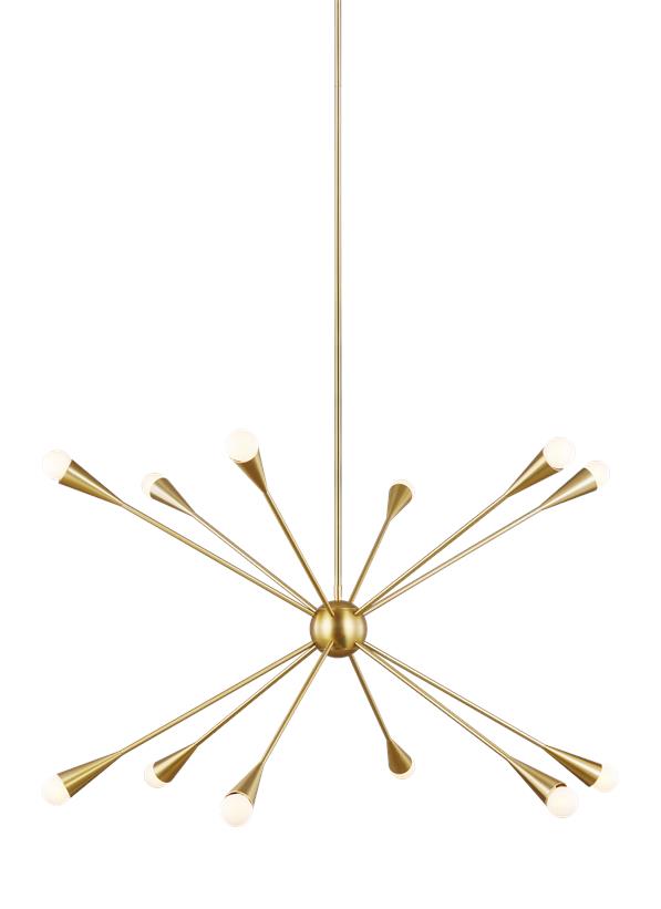 Visual Comfort Studio Ellen DeGeneres Jax Large Chandelier in Burnished Brass EC10312BBS