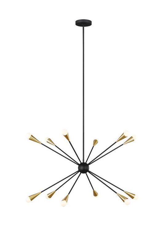 Visual Comfort Studio Ellen DeGeneres Jax Large Chandelier in Midnight Black EC10312MBK