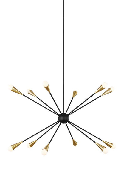 Visual Comfort Studio Ellen DeGeneres Jax Large Chandelier in Midnight Black EC10312MBK