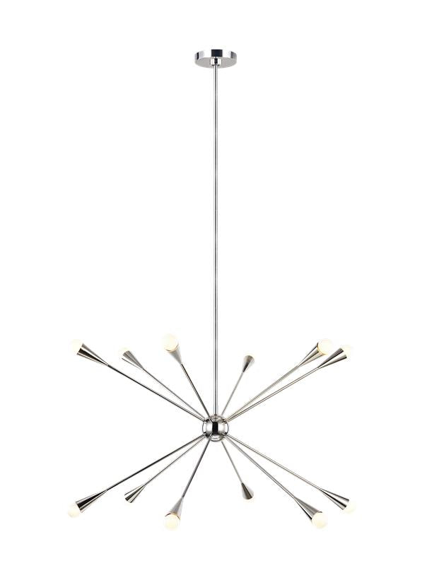 Visual Comfort Studio Ellen DeGeneres Jax Large Chandelier in Polished Nickel EC10312PN