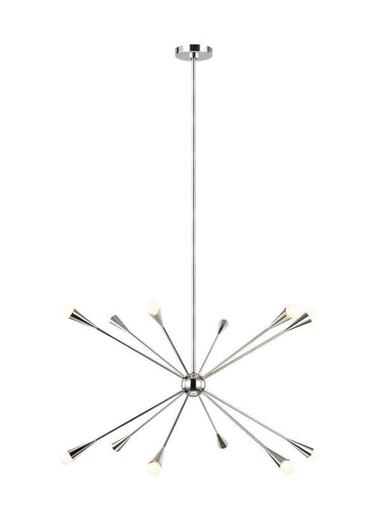 Visual Comfort Studio Ellen DeGeneres Jax Large Chandelier in Polished Nickel EC10312PN