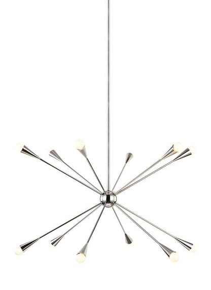 Visual Comfort Studio Ellen DeGeneres Jax Large Chandelier in Polished Nickel EC10312PN